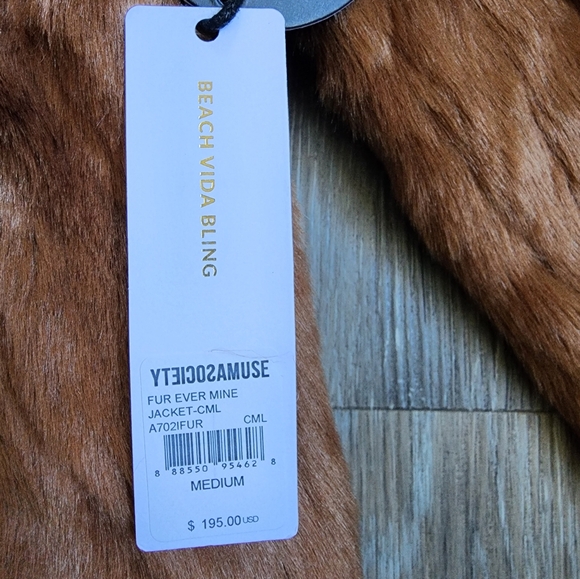 NWT AMUSE SOCIETY FUR JACKET - Picture 8 of 14